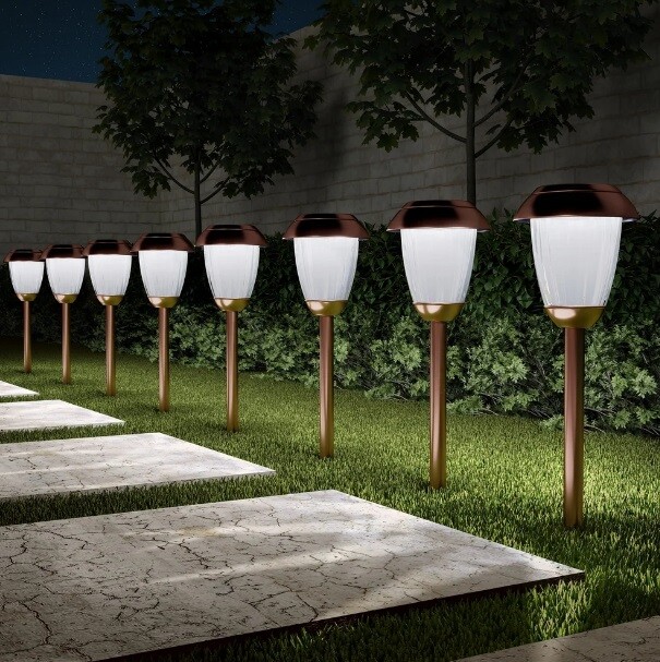 8pcs Solar Garden Led Lamp Patio Waterproof Decor Path Way Stair Yard Light Lawn