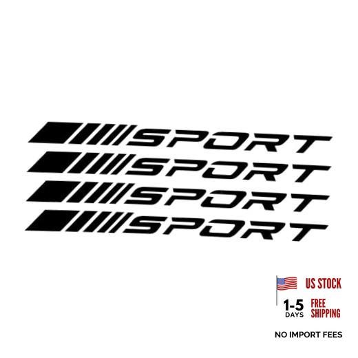 4 Pcs Square Wheel Rim Decal Stripe Reflective Wheel Decals Stickers PET Black