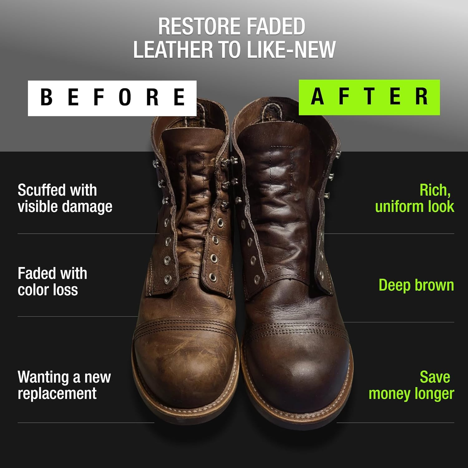 Brown Shoe Dye – 2.5 Oz – Leather Color Restorer – Repairs Scuffs, Scratches & F