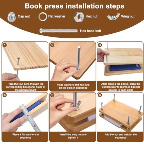 Book Binding Kits, Book Press, 11.6 x 7.8 Inch Bookbinding Tools Bookbinding