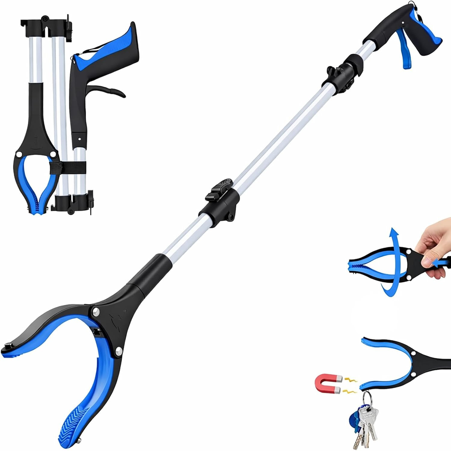 Grabber Reacher Tool - 43” Extra Long Foldable Gripper and Reaching Tool