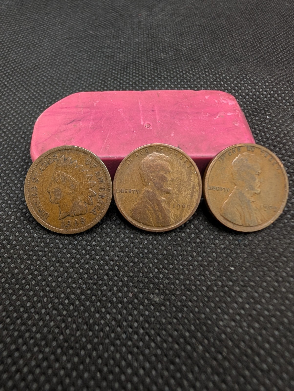 1909 Indian Head, Plain, & VDB Lincoln Cents