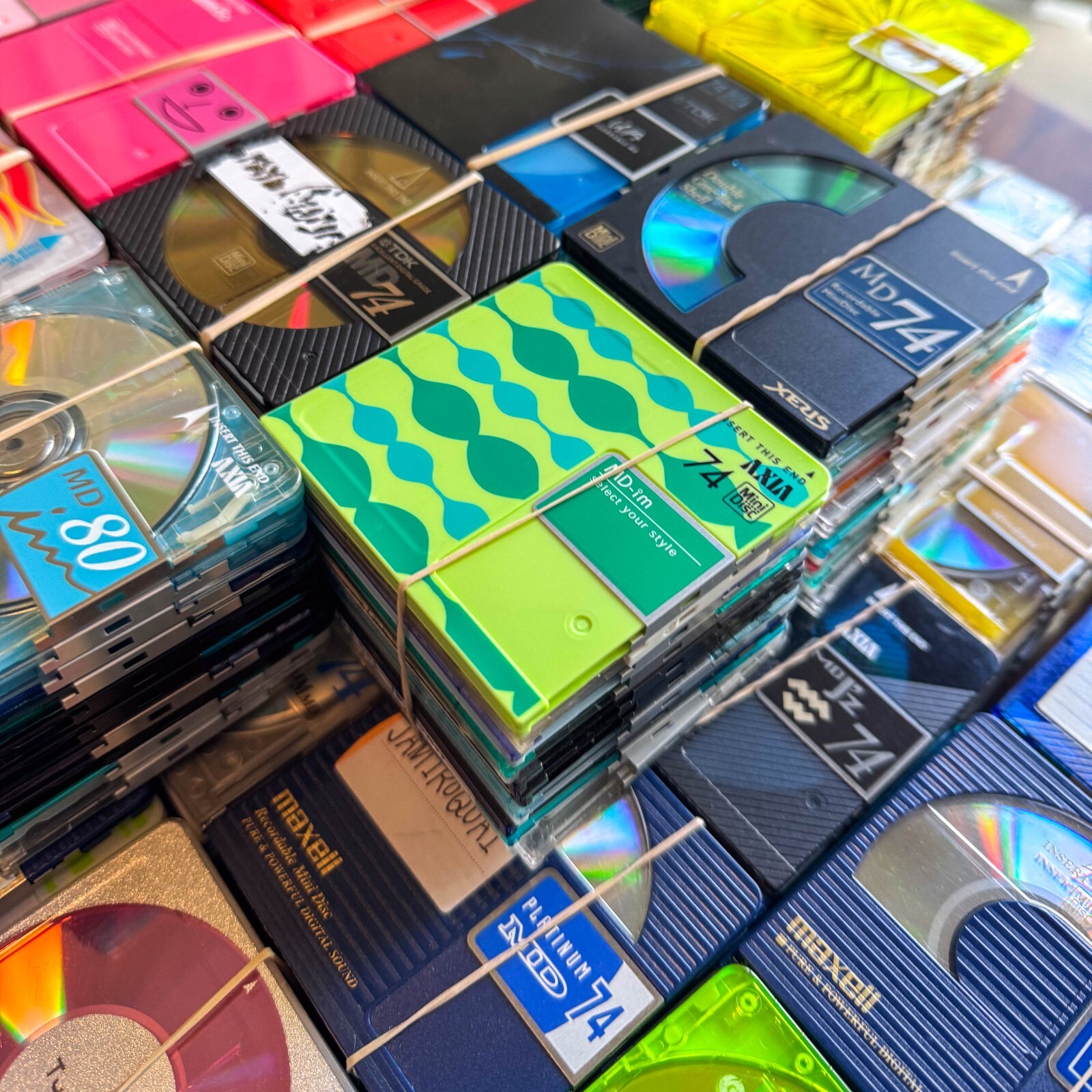 10 ☉ TEN disc VARIETY PACK of MDs minidisc ⏏︎ 60/74/80 MIN [bulk $AVE]