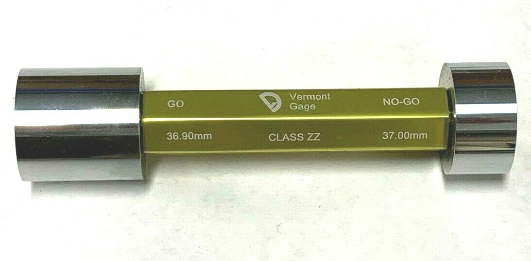 VERMONT GAGE CHR ZZ 192503322 Plug Gauge 35.90mm go/no-go 37.00mm, Tri Assy Acc