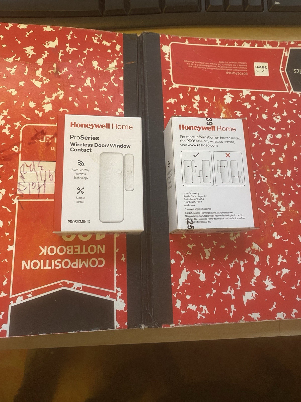 NEW 2 Pc Honeywell Home PROSIXMINI3 ProSeries Wireless Mini Door / Window Sensor