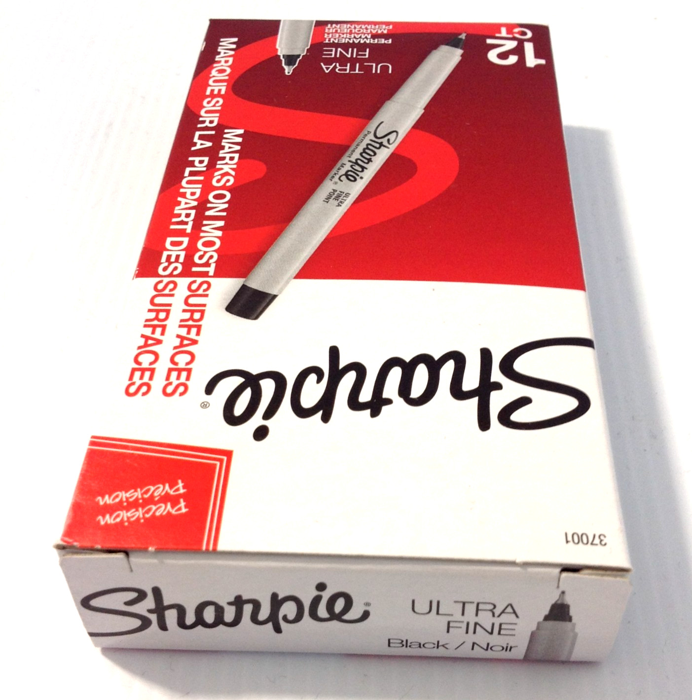 Sharpie Ultra Fine Point Permanent Markers Pens BLACK 37001 Box of 12 NEW