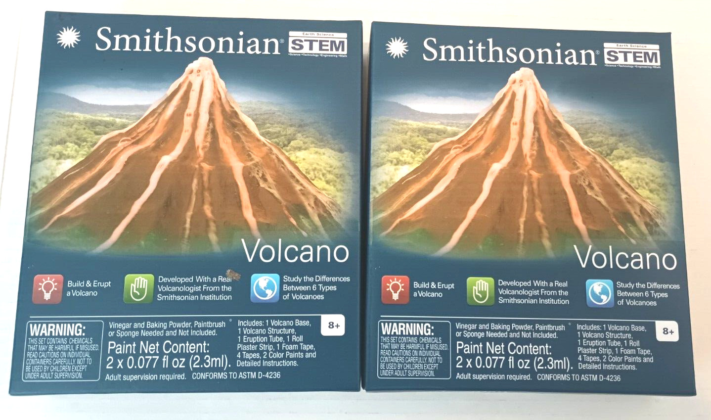 Two Smithsonian STEM Earth Science Build & Erupt a Volcano Kits Ages 8+ 51851