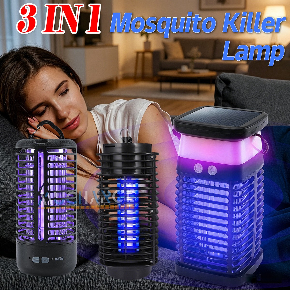 New Bug Zapper & Mosquito Killer Lamp Home Electric USB UV Light Fly Repellent