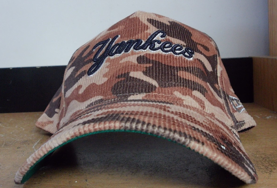 NEW ERA BRAND 9FORTY TAN BROWN CAMO CORDUROY NEW YORK YANKEES HAT SNAP A FRAME