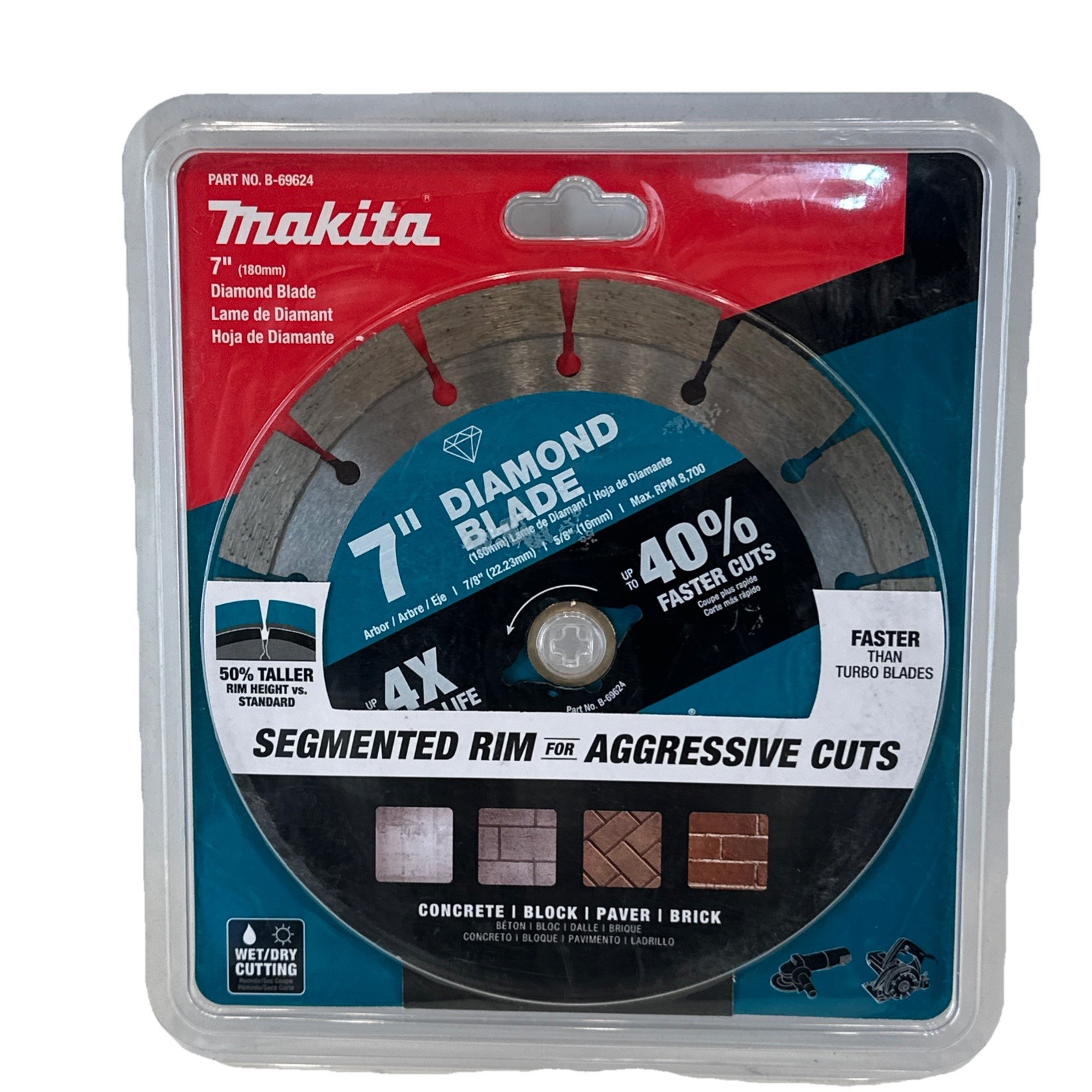 Makita 7 in Diamond Saw Blade Segmented Rim General Purpose B-69624