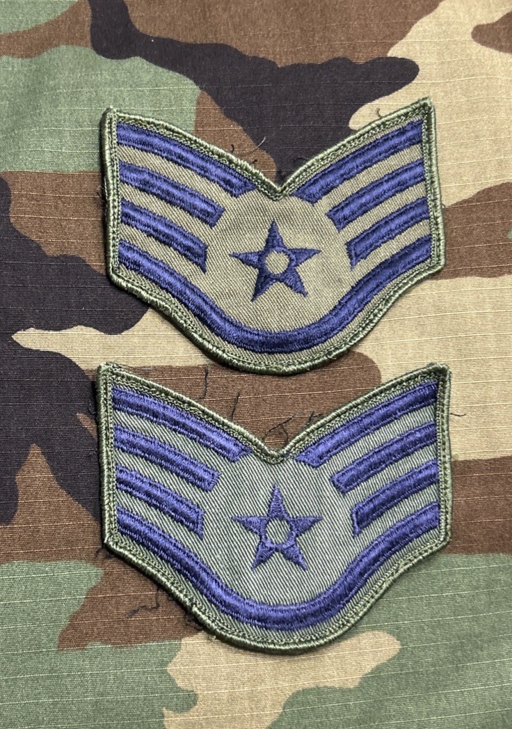 US Air Force SSGt/E5 Rank BDU Sew-On Staff Sergeant Large USAF