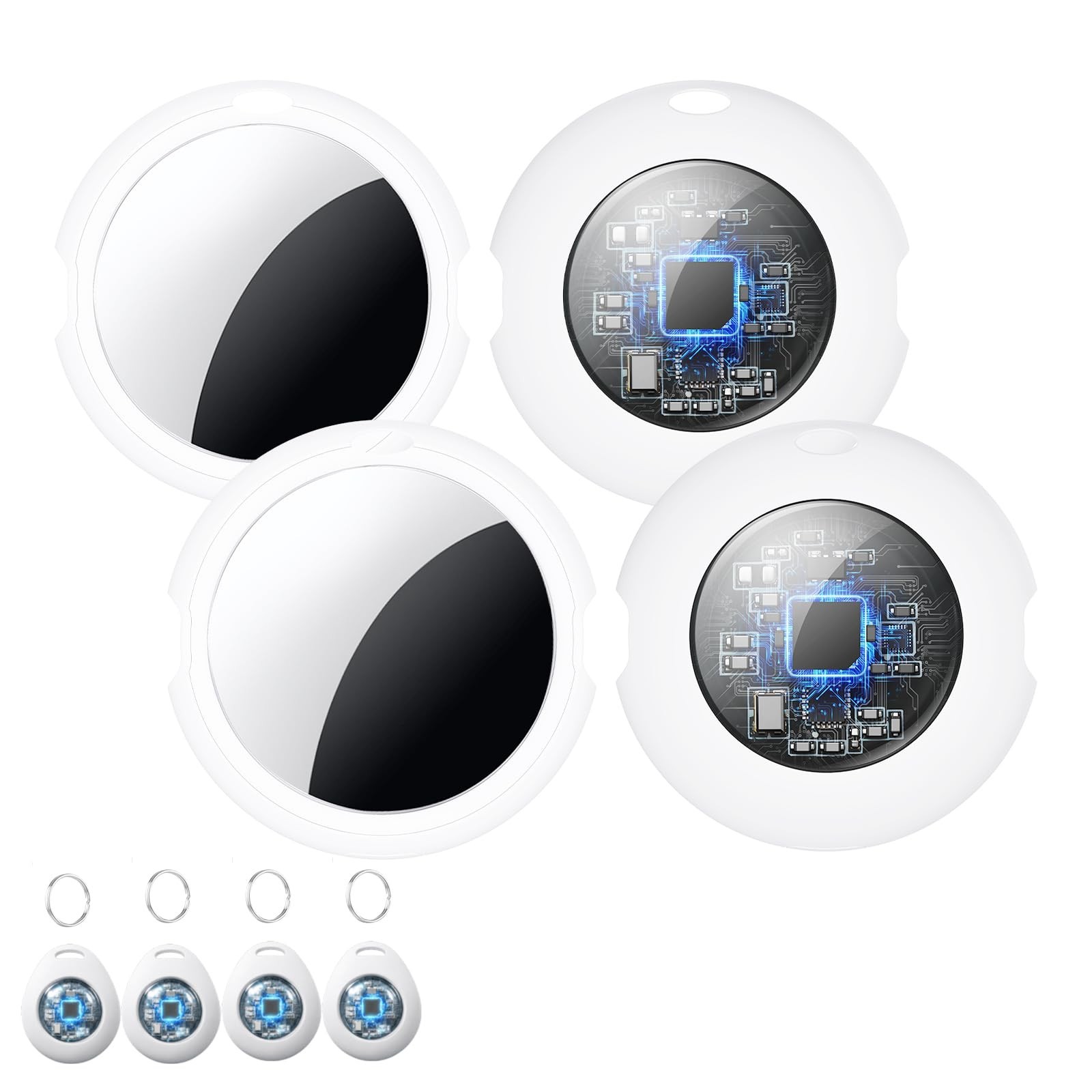 4 Pack Smart Bluetooth Tracker Tags [Apple MFi Certified] Air Key Finder Work...