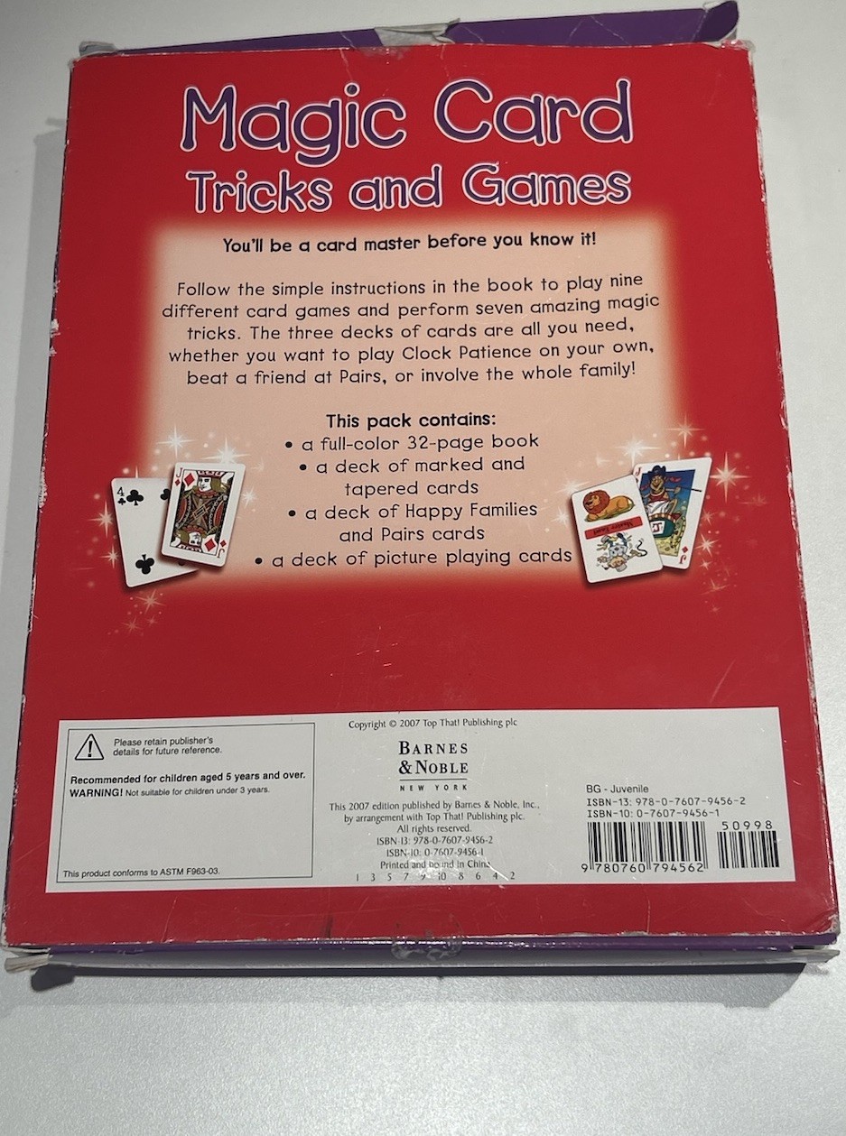 Magic Card Tricks & Game SET KIT + Tutorial Book 142 CARDS Fun for Kids Children