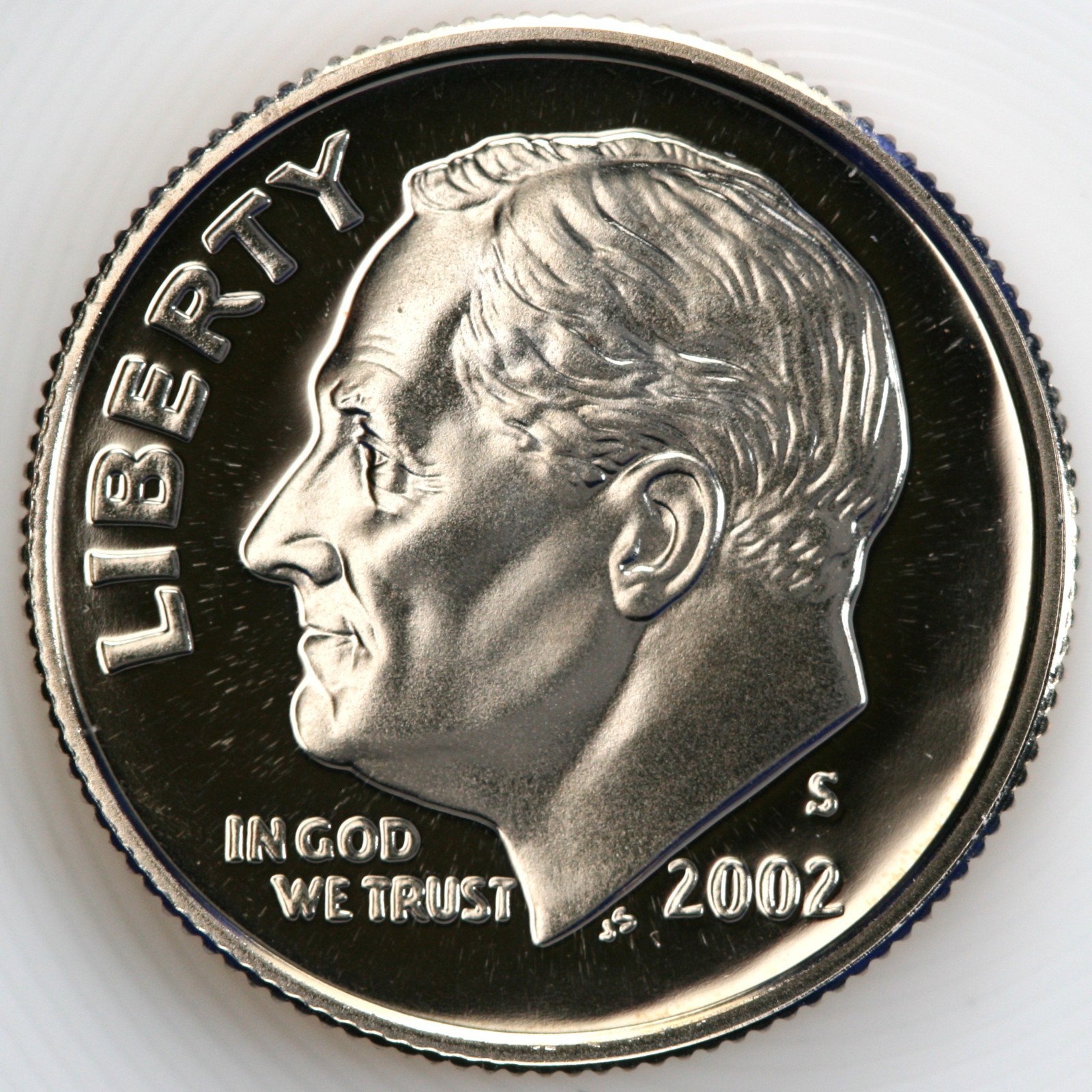 2002 S Gem DCam Proof Roosevelt Dime CN-Clad