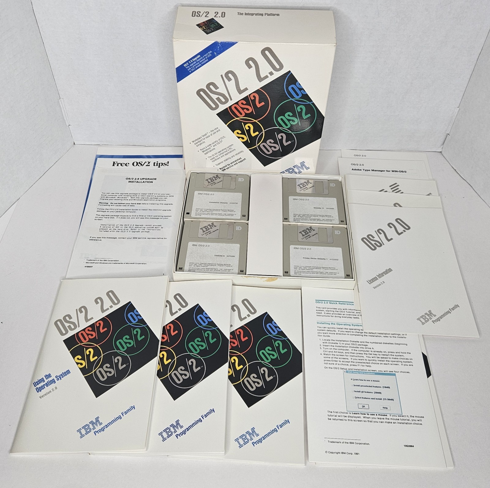Vintage IBM OS/2 2.0 Full Version 3.5" in Original Box