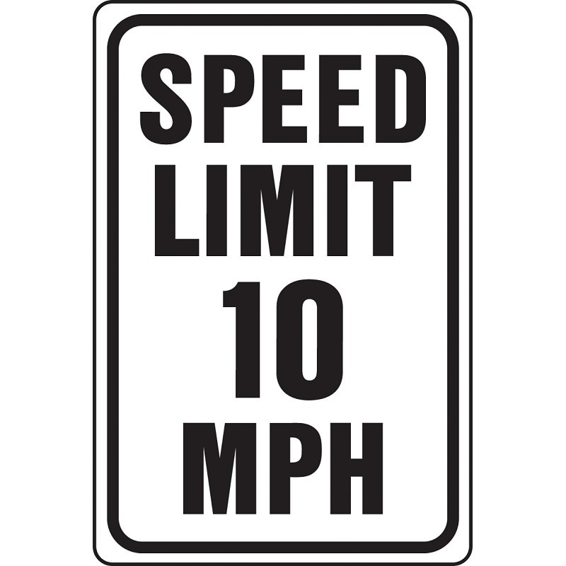 Hy-Ko HW-10 Traffic Sign, Rectangular, SPEED LIMIT 10, Black Legend, White Backg