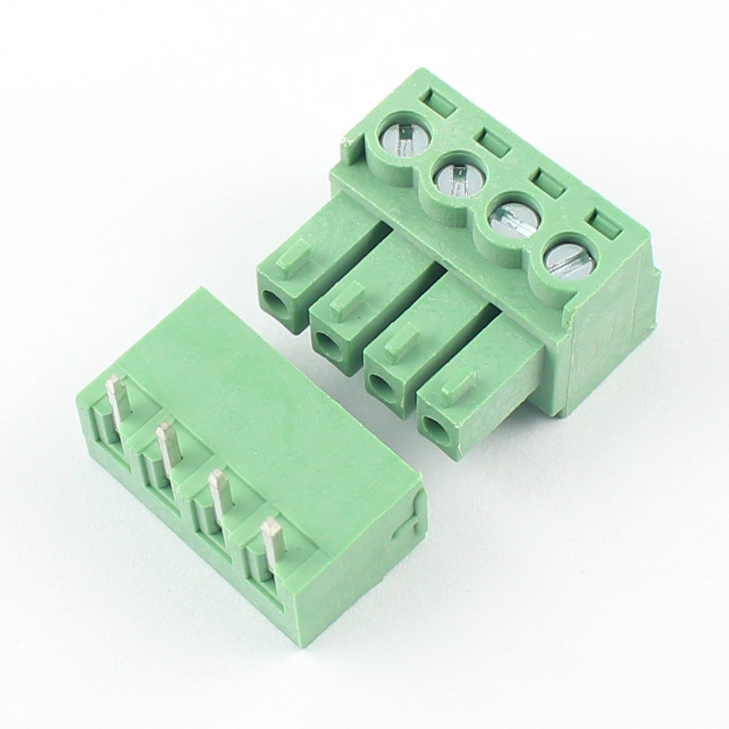 10Pcs 3.81mm Pitch 4 Pin Angle Screw Pluggable Terminal Block Plug Connector