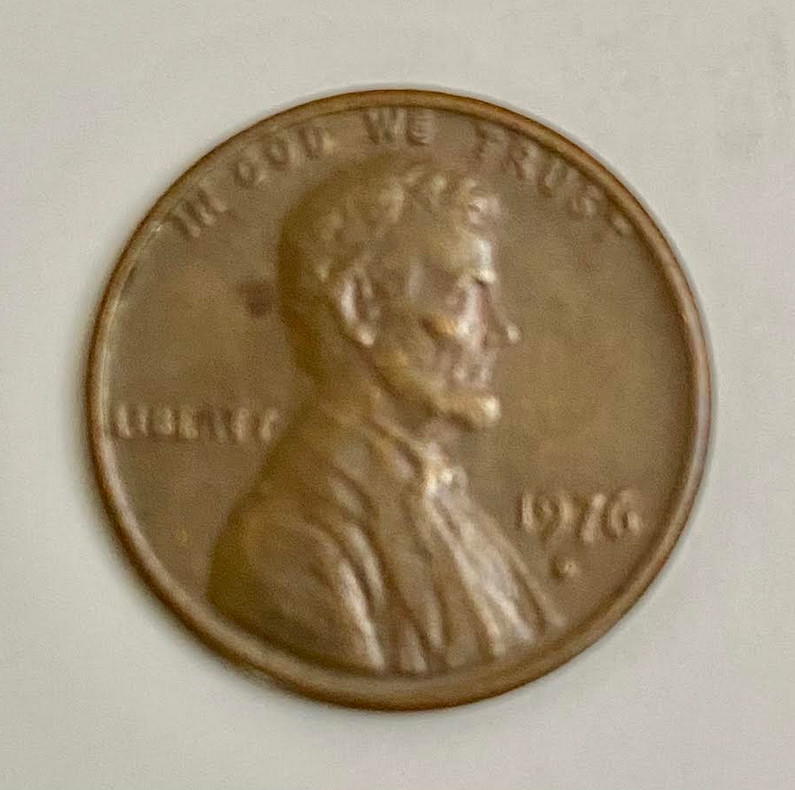 ONE CENT LINCOLN PENNY 1976 D MINT MARK