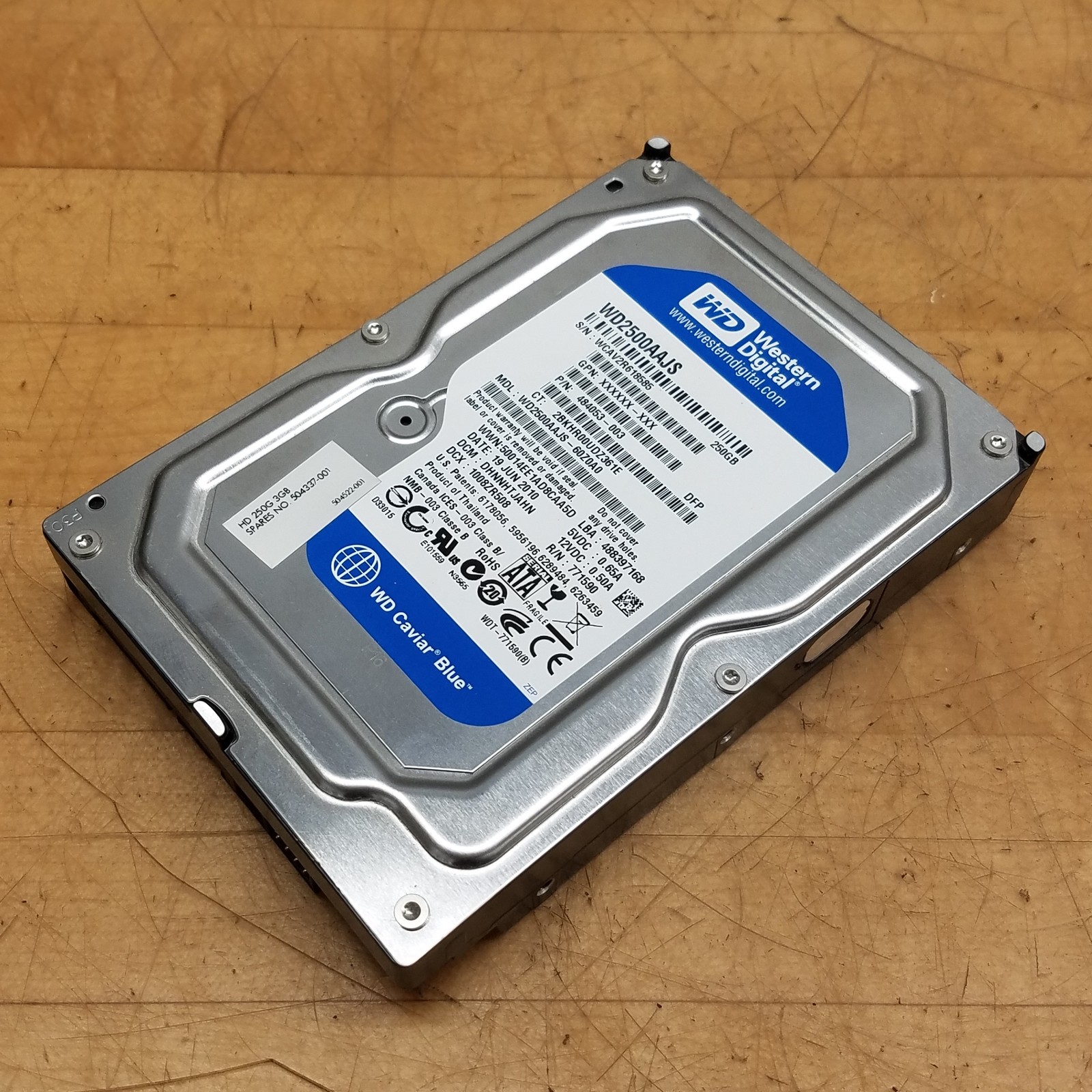 Western Digital WD2500AAJS 3.5" SATA HDD, 250GB, Date 19JUN2010, 6070A0 - USED