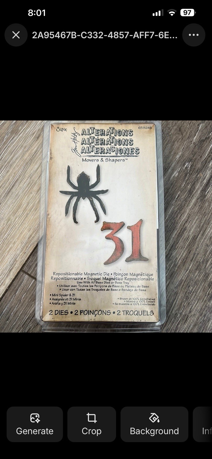 Sizzix Repositional Magnetic Die Mini Spider & 31 Halloween