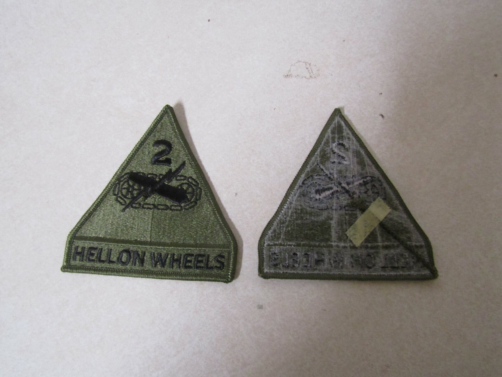 PATCH MILITARY SHOULDER SEW ON 2ND ARMORED DIVISION HELL ON WHEELS OD GREEN