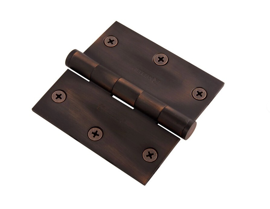 Hickory Hardware 70305-2114 Solid Brass 3.5" x 3.5" Square Corner 6 Hole Door Hi