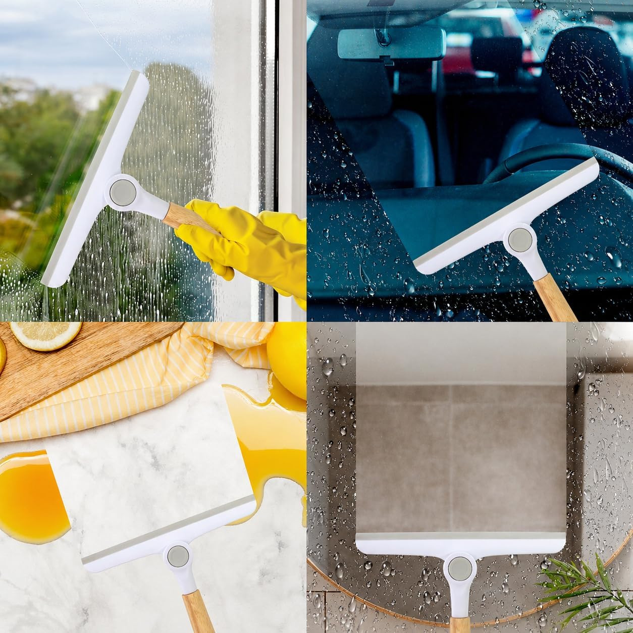 Window Squeegee for Glass Doors，All-Purpose 9.7” Window Cleaning Squeegee
