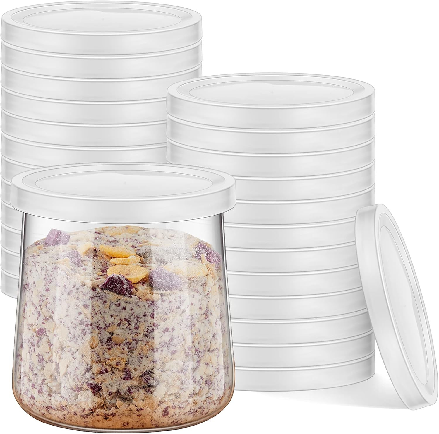 Tessco for You 24 Pieces Yogurt Container Lids Plastic Jar Lids Not Included Jar