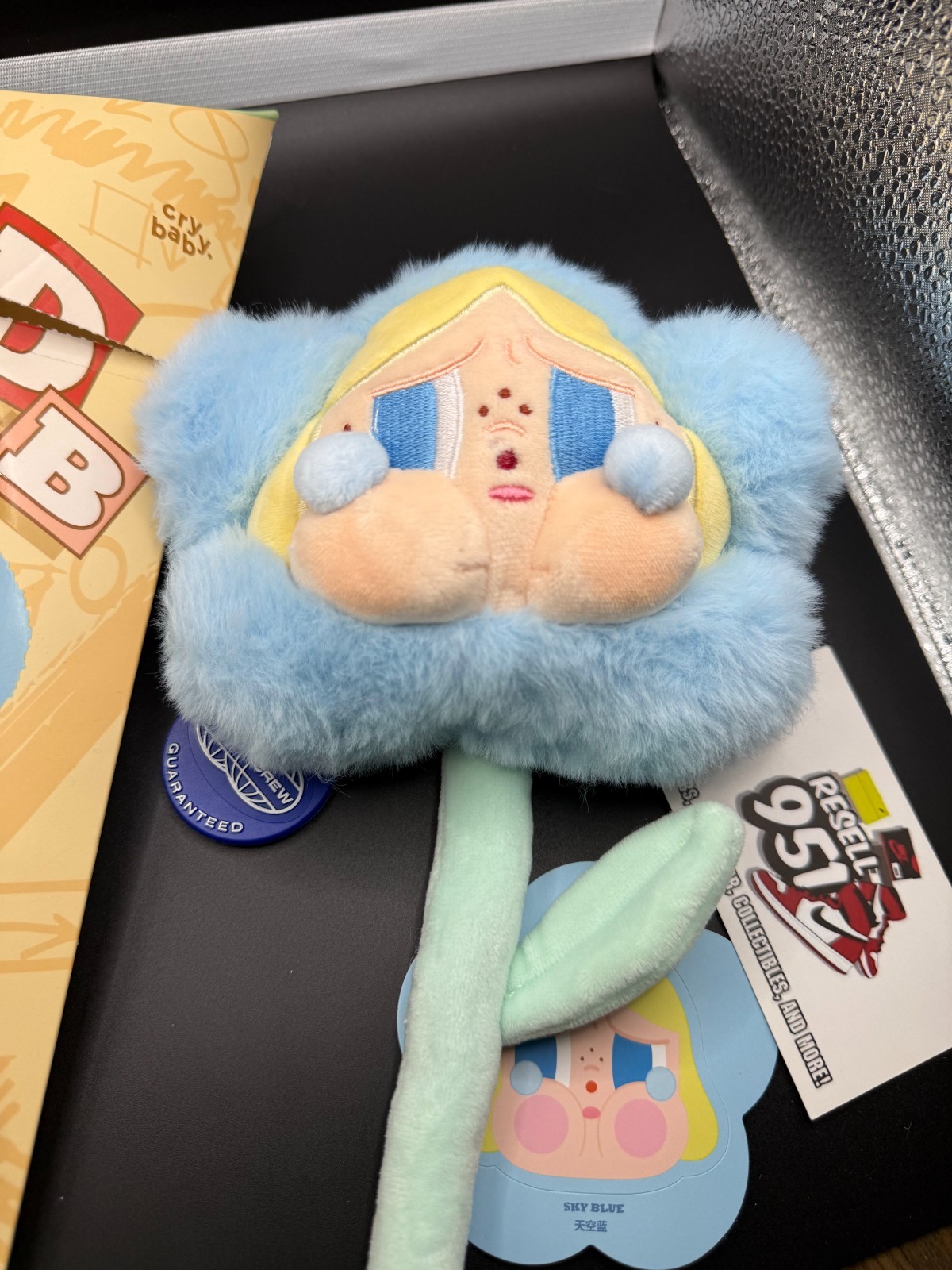 Pop Mart Crybaby Sad Club Flower Sky Blue Plush Pendant Designer Collecti
