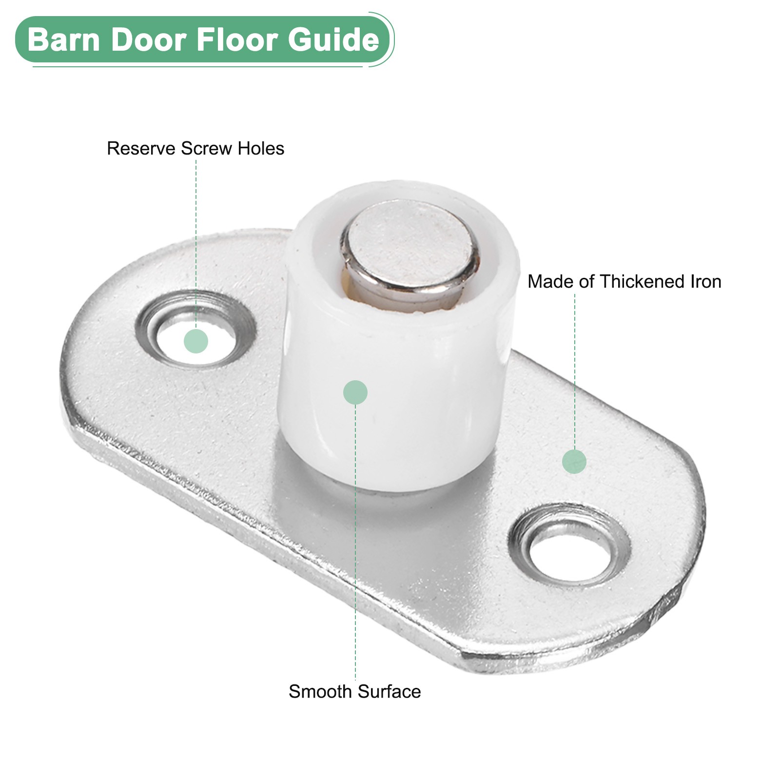 2-Pack Roller Guide Sliding, 4mm/0.16" Dia Sliding Floor Guide [White]