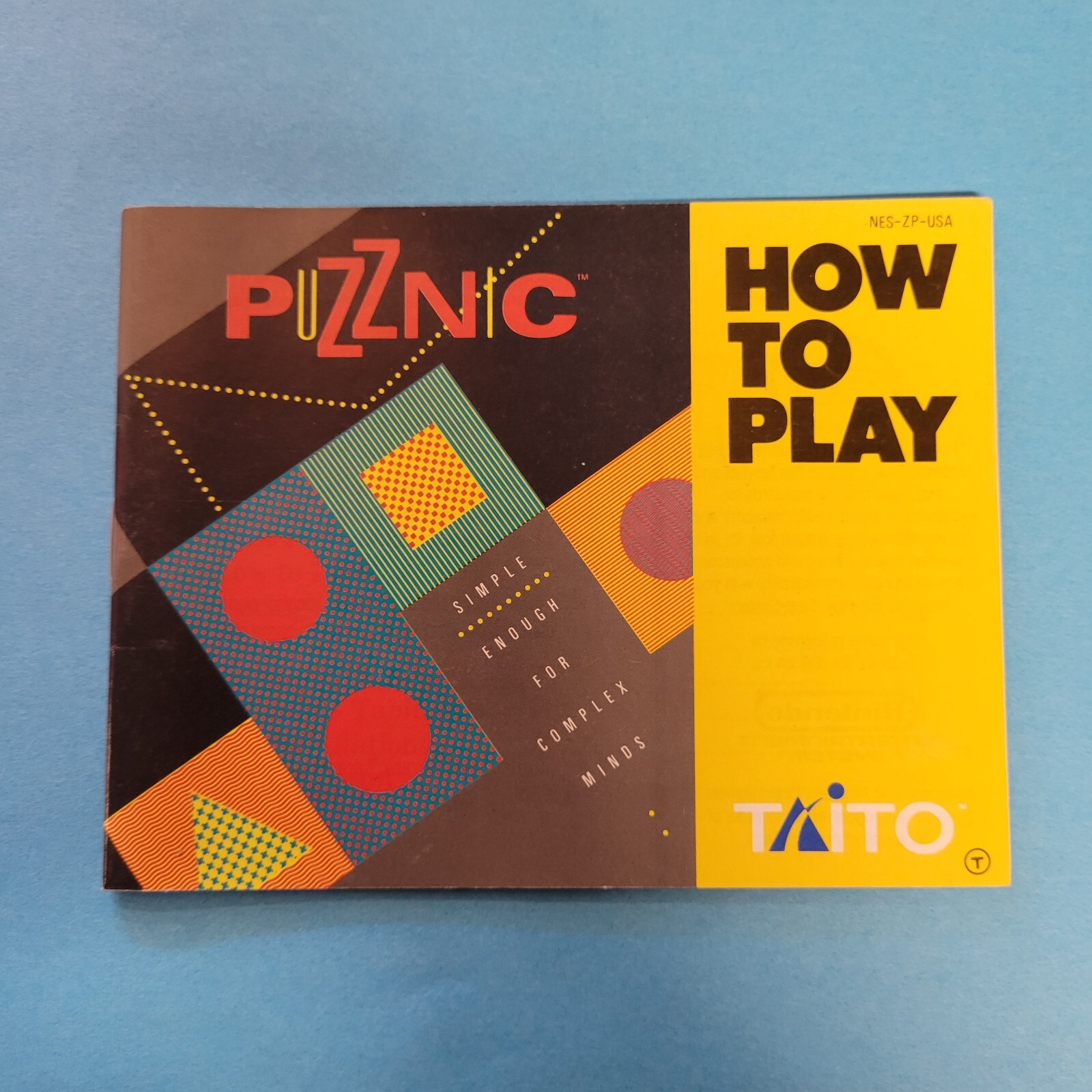 puzznic nes Manual Only