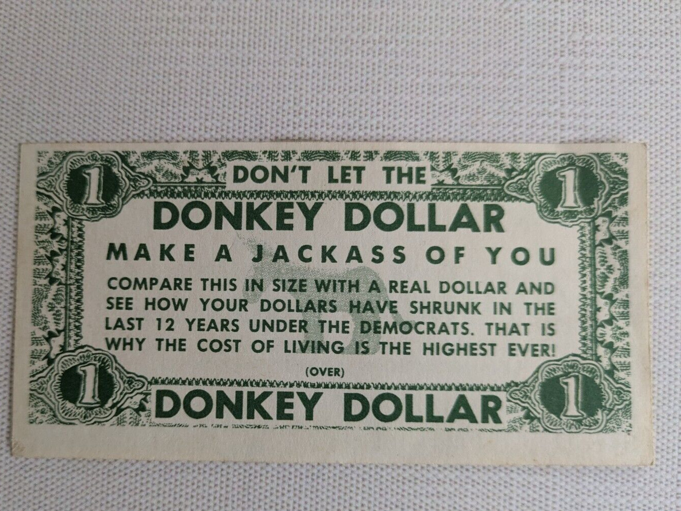 Don't Let The Donkey Dollar Make A Jackass Of You  - GOP Republican political ad