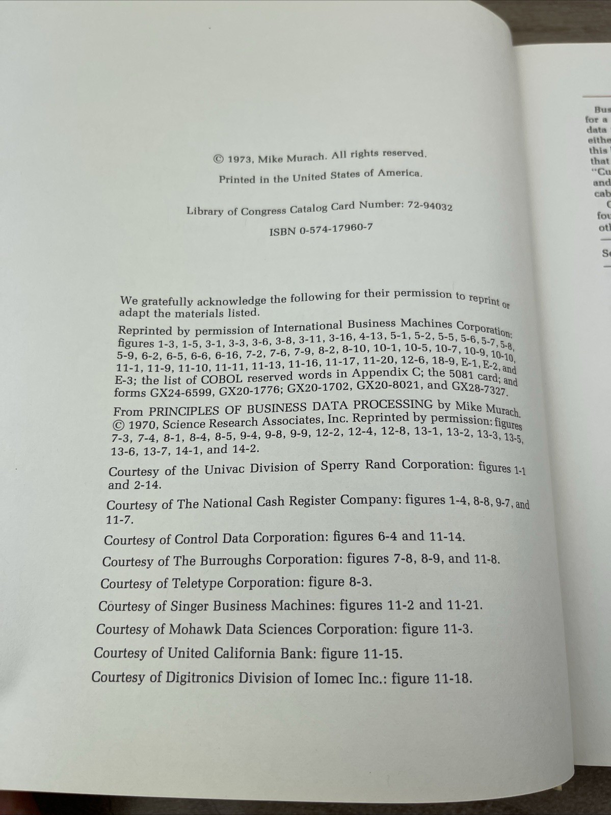 Business Data Processing and Computer Programming Mike Murach 1973 Vtg HC