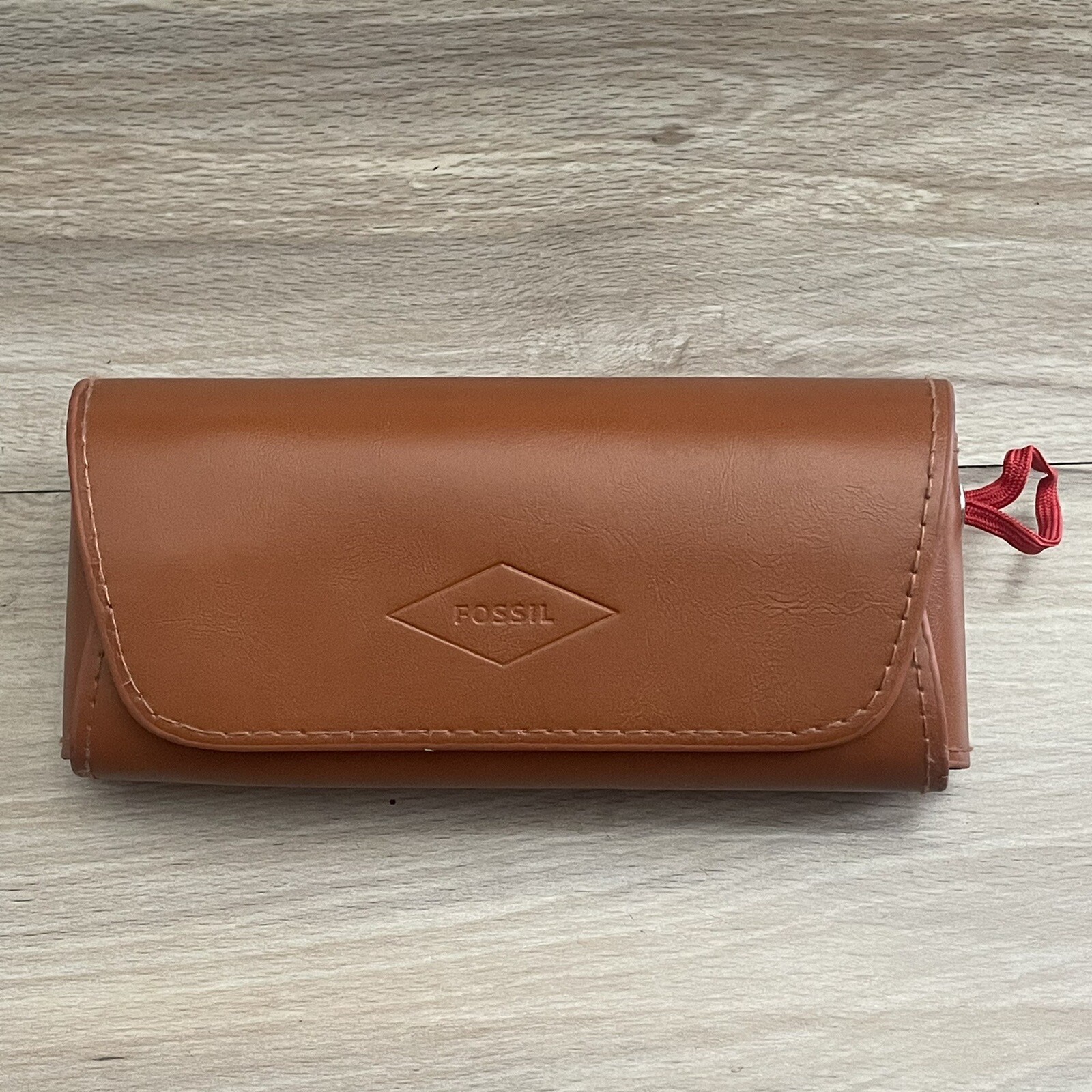 Fossil Sunglasses Case Glasses Brown Magnetic Closure Mint Condition