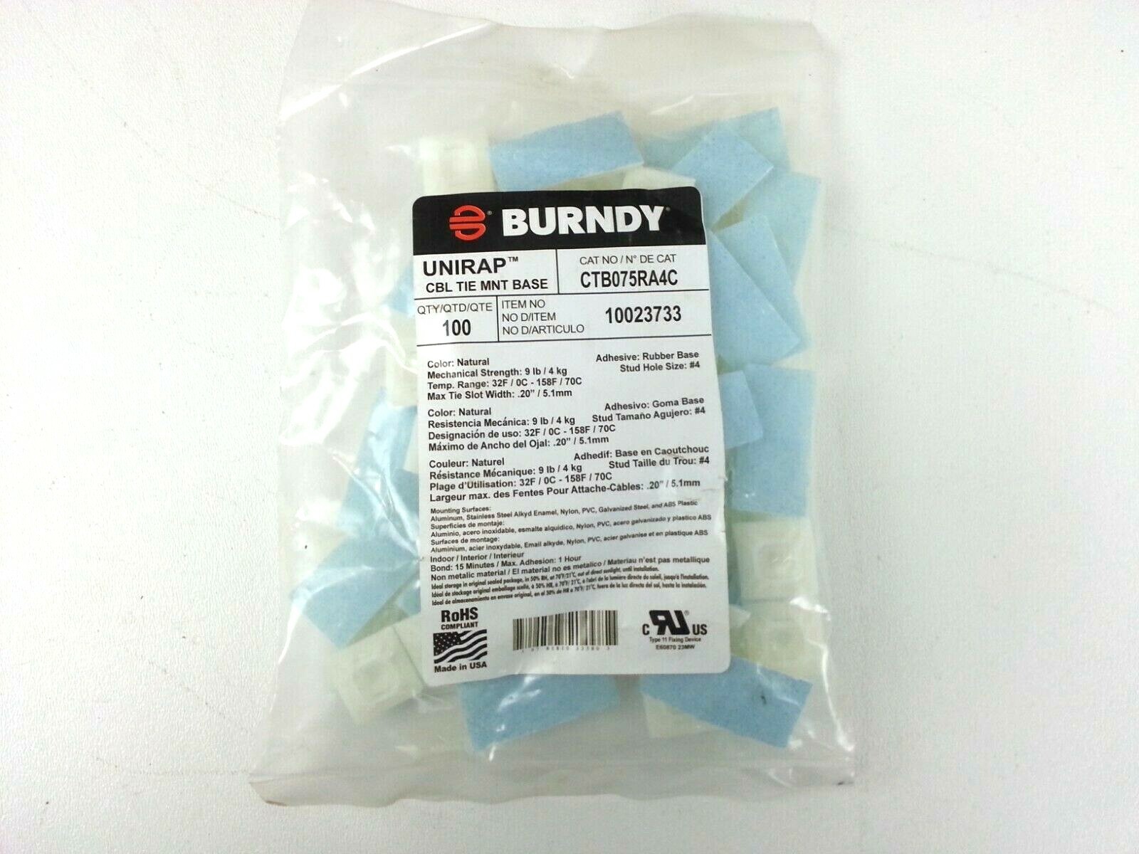 CTB075RA4C BURNDY Cable Tie Mount Base - Next Day Option - New