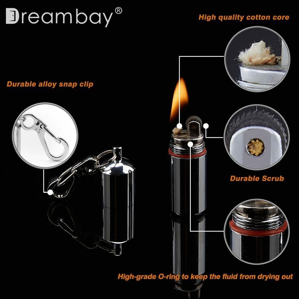 2 Pcs EDC Peanut Waterproof Keychain Lighter for Survival Emergency Fire Starter