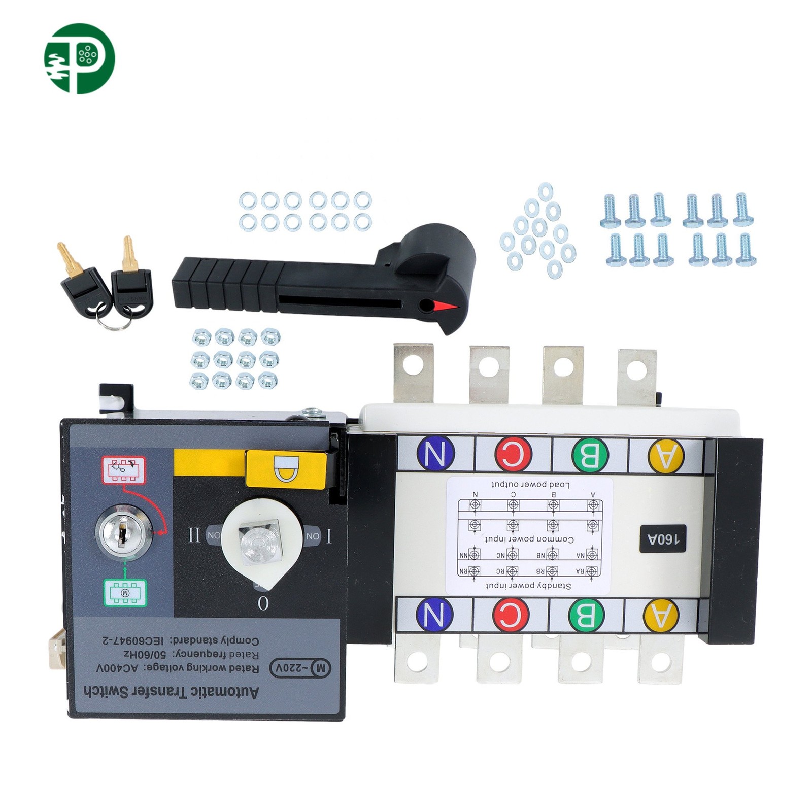 Auto Transfer Switch Replacement 16A-160A 8kV 110V 220V Grid to AC Generator