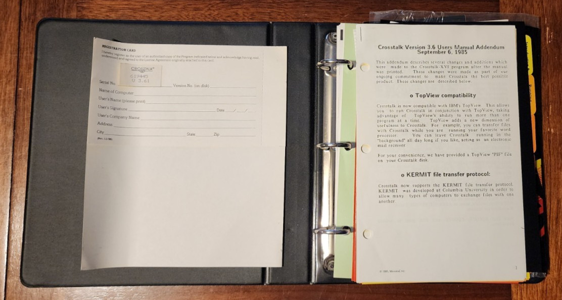 Crosstalk XVI / Data Communication Software / IBM PC 5.25" Disk / DOS / V 3.61