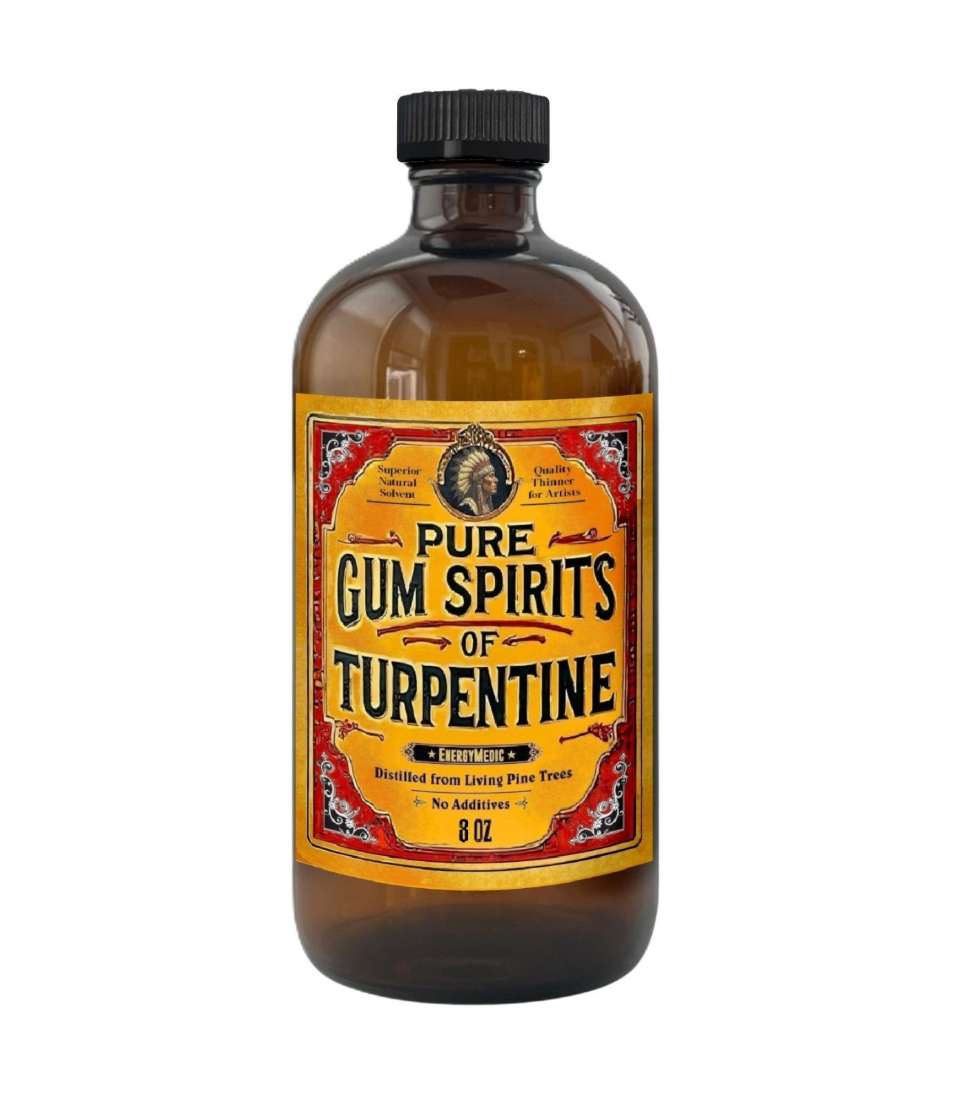 Pure Gum Spirits of Turpentine 8 oz - 100% by EnergyMedic