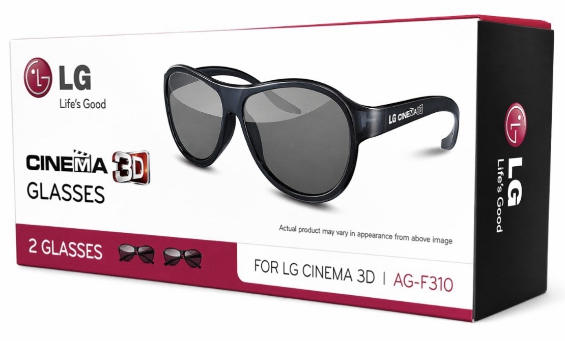 LG Cinema 3D Glasses AG-F310 2 Pack Passive 3D TV Glasses New