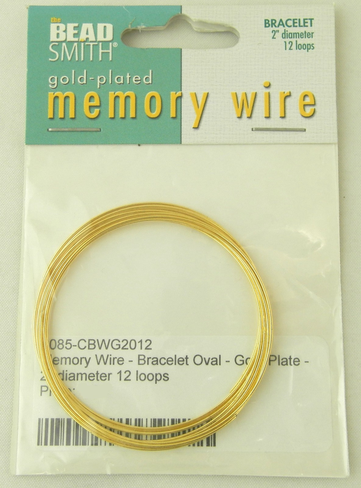 2" Dia. Gold-Plated Memory Wire (12 loops) - Bracelet - Bead Smith #CBWG2012