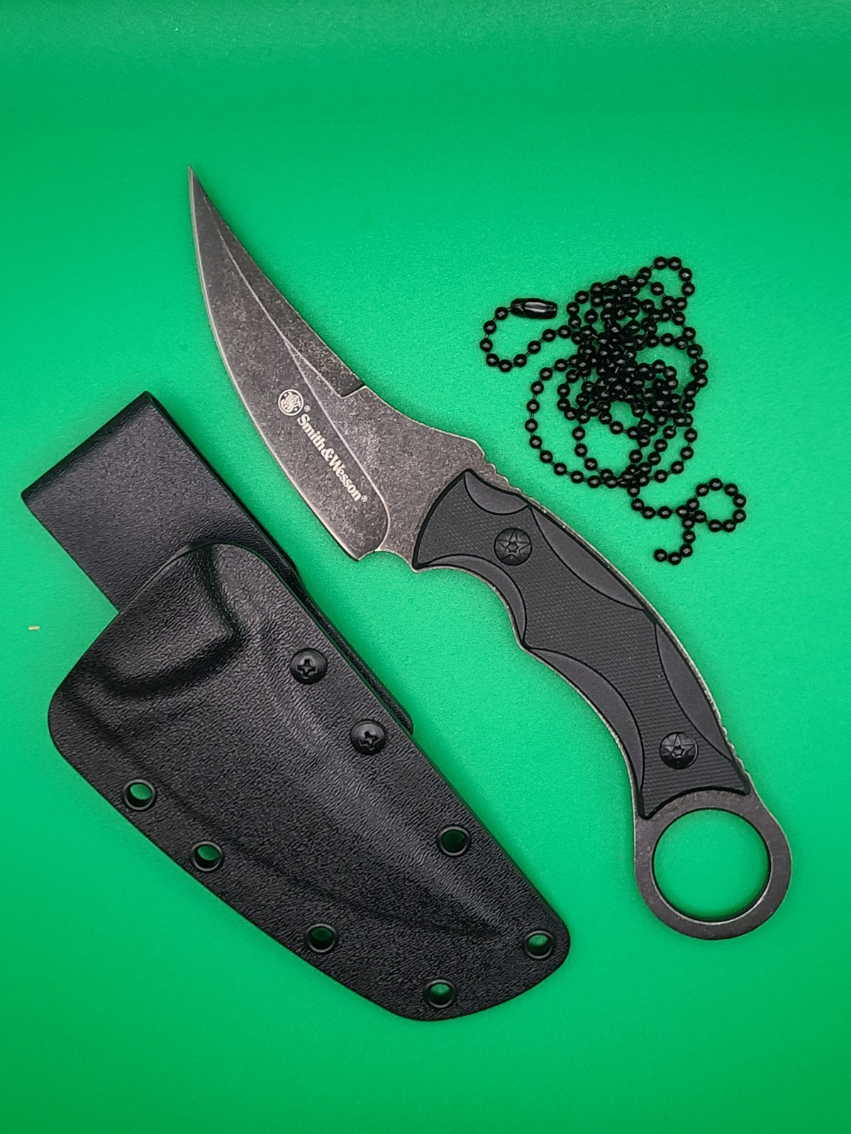 Smith & Wesson 8.5" Stainless Karambit Fixed Blade Neck Knife Model SW995 - New
