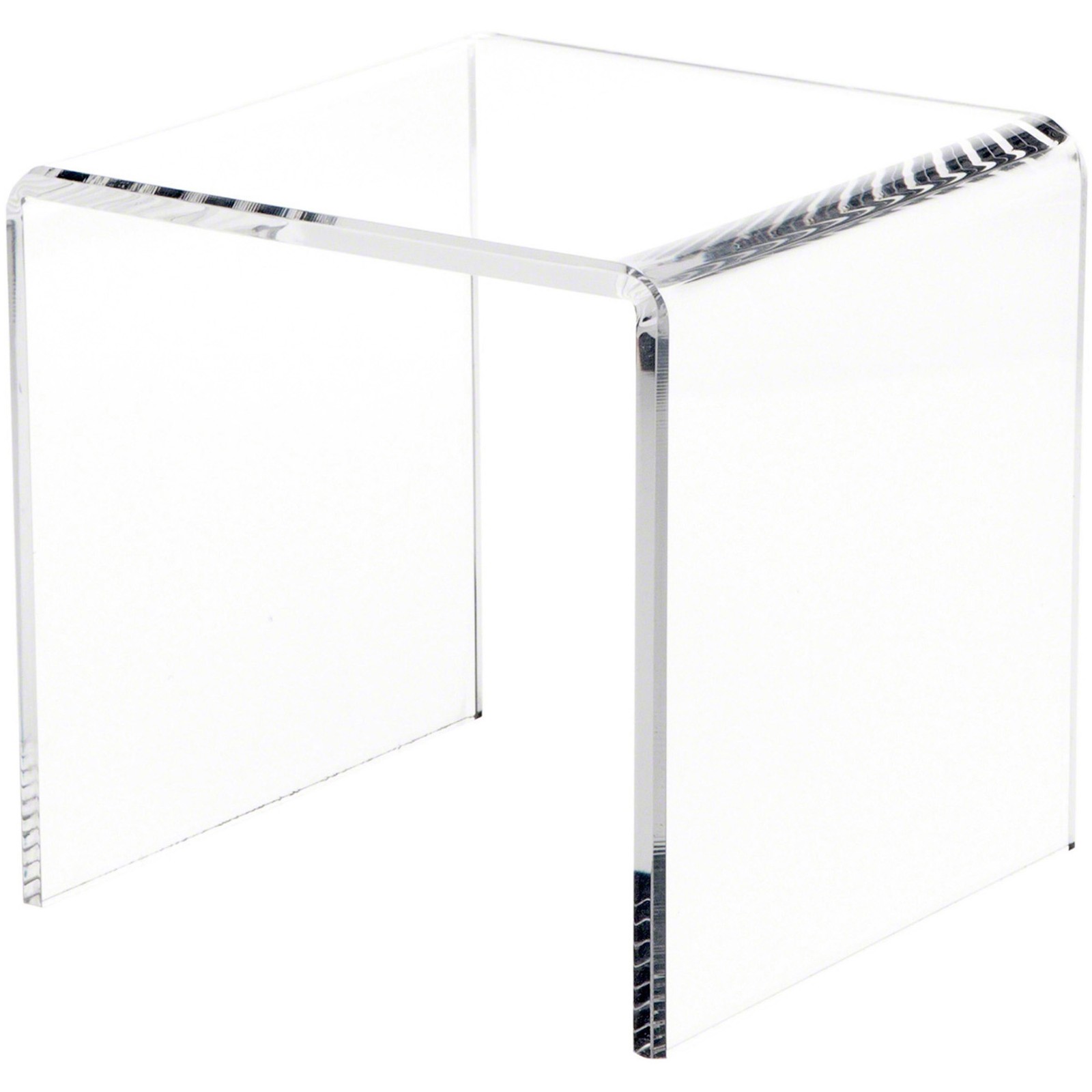 Plymor Clear Acrylic Beveled Square Display Riser, 8" H x 8" W x 8" D