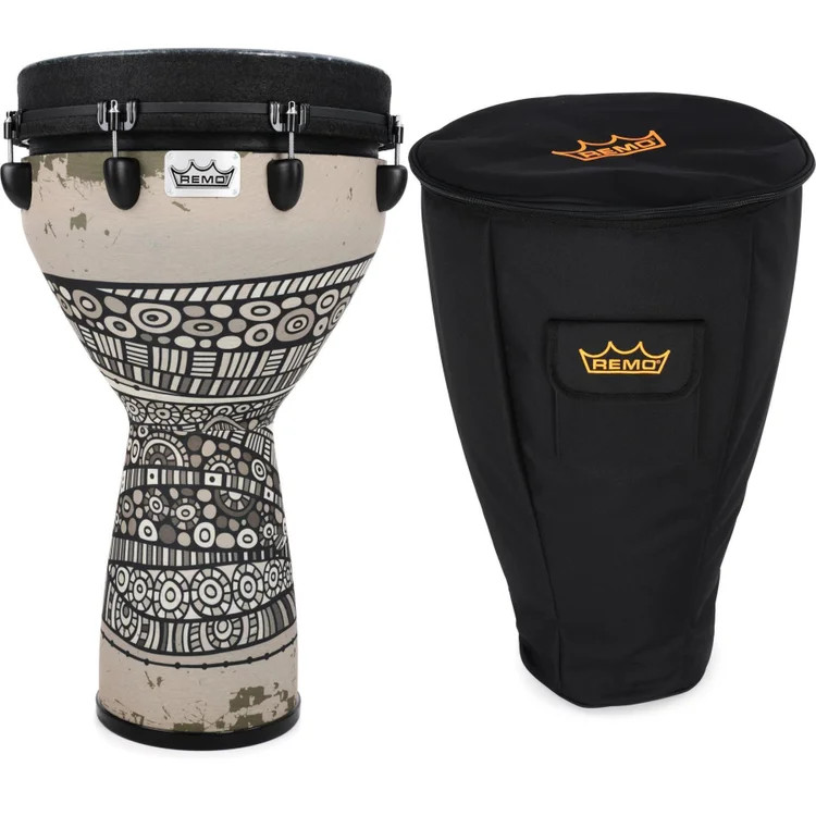 Remo Mondo Key-Tuned Djembe with Gig Bag - 14" x 25" - Sahara Brown