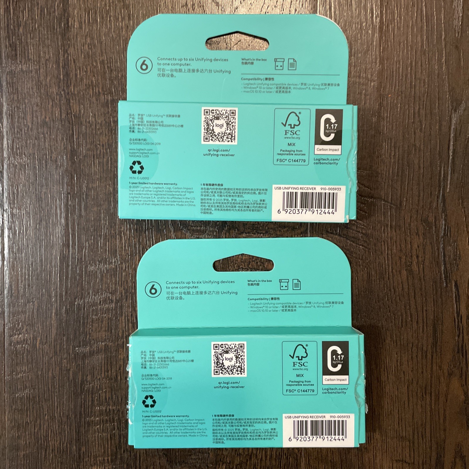 2x Logitech Wireless Unifying USB Adapter Receiver Dongle Keyboard Mouse 2.4 GHz