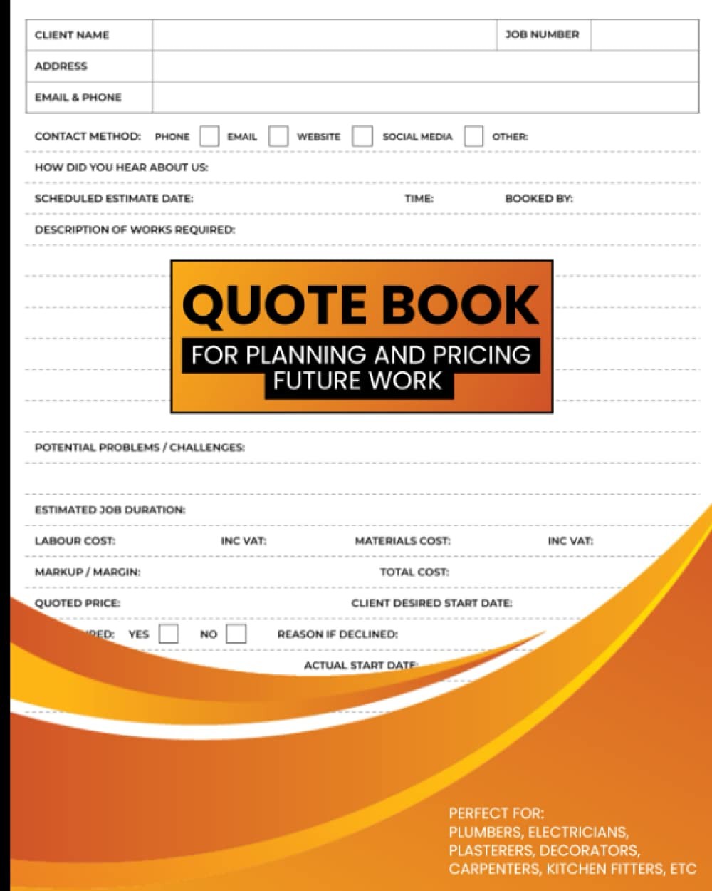 Future Work Quote Book: Plan and Price any Job | Designed for Efficient & Profes