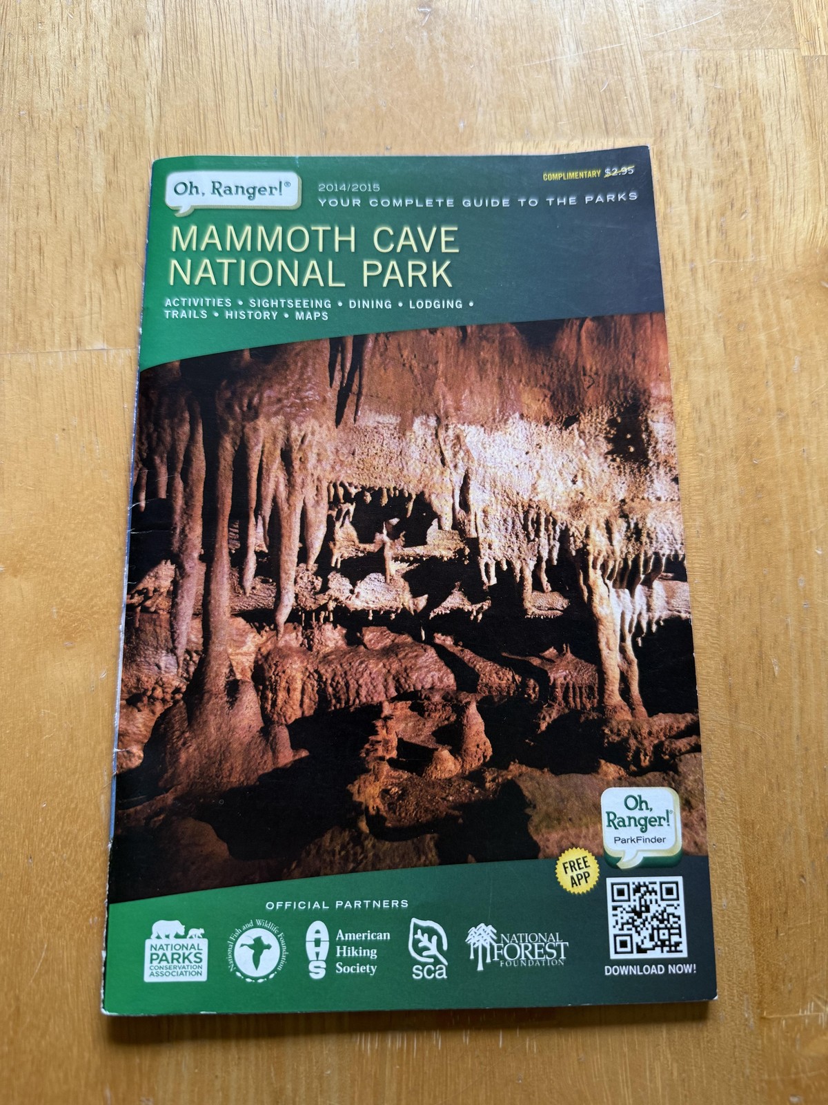 Mammoth Cave National Park Oh Ranger Guide Map 2014-2015 Travel USA Booklet