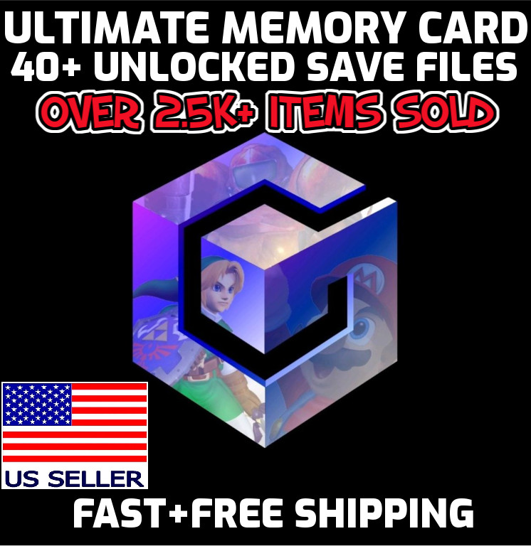 UNLOCKED Gamecube Memory Card 40+ Save Files 16MB SHIPS FAST+FREE