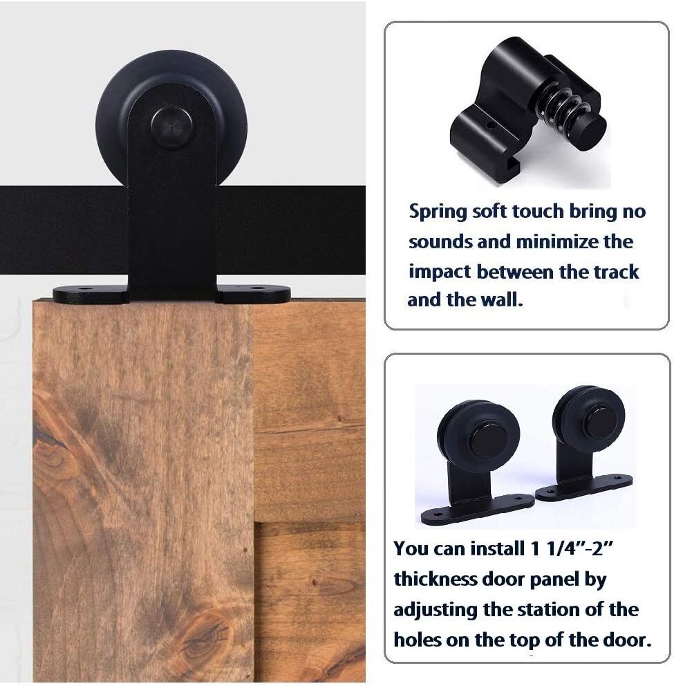 5-20FT Sliding Barn Door Hardware Roller Track Kit for Single Double Door