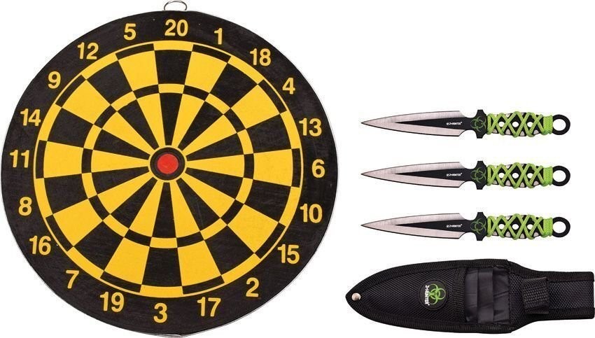 Z-Hunter Throwing Set Fixed Knife Black Stainless Steel Wrapped Handle-ZB-155SET